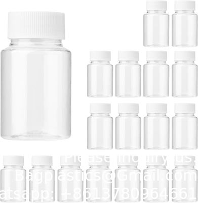 Clear Pill Bottle Plastic Medicine Bottle Empty Reagent Bottle Chemical Containers With Caps For Liquid Solid Powder