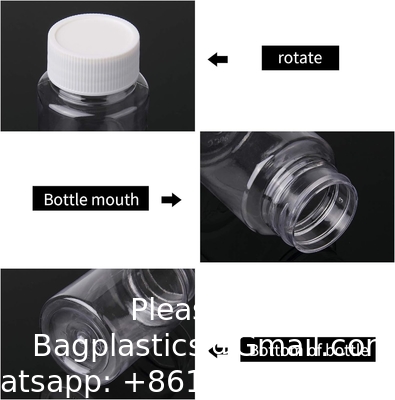 Clear Pill Bottle Plastic Medicine Bottle Empty Reagent Bottle Chemical Containers With Caps For Liquid Solid Powder