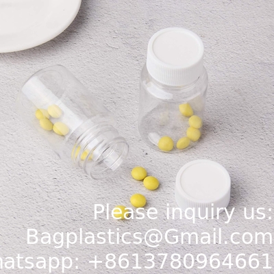 Clear Pill Bottle Plastic Medicine Bottle Empty Reagent Bottle Chemical Containers With Caps For Liquid Solid Powder