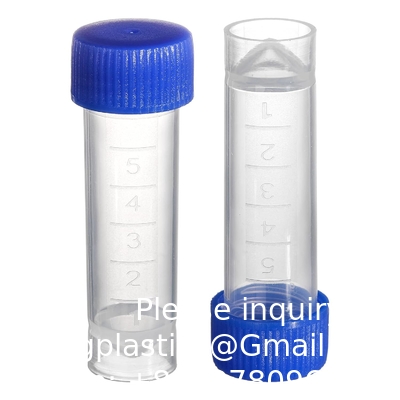 Set Of 100 Plastic Test Tubes With Lids, 5 Ml Graduated Shot Tubes With Screw Caps Small Vials Container For Liquid