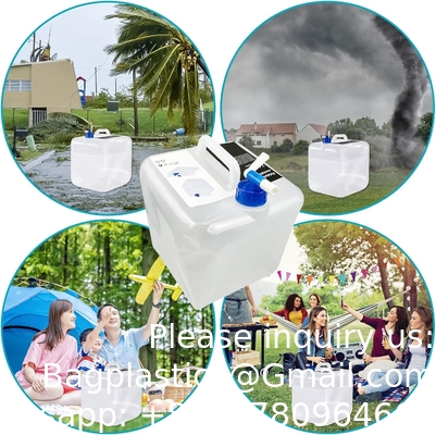 Water Container 2.6 Gallon BPA Free, Emergency Water Storage Containers With Spigot, Foldable Portable Storage Jug