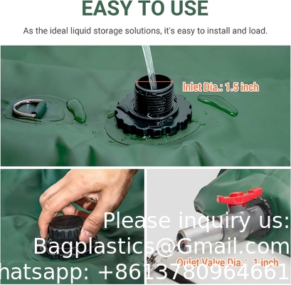 Emergency Water Storage Bladders - Large Capacity Soft Water Bag, Foldable Bladder Tank for Drought Resistant