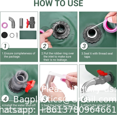 Emergency Water Storage Bladders - Large Capacity Soft Water Bag, Foldable Bladder Tank for Drought Resistant