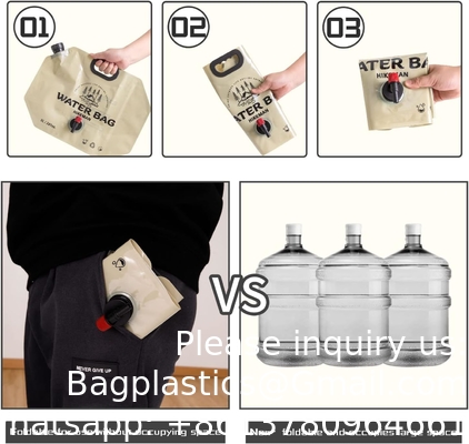 Collapsible Water Storage Carrier - 1.9 Gallon Portable Container with Spigot, Camping Water Bag for Outdoors Hiking