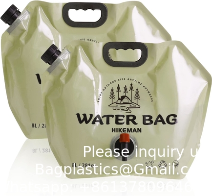 Collapsible Water Storage Carrier - 1.9 Gallon Portable Container with Spigot, Camping Water Bag for Outdoors Hiking