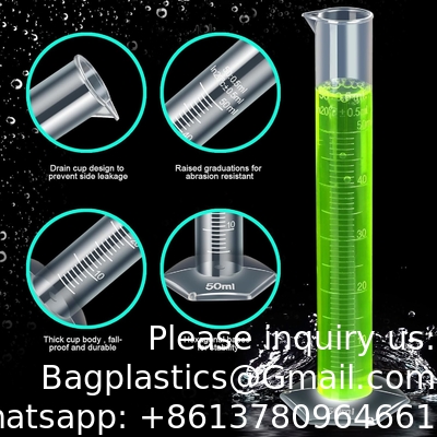 Plastic Graduated Cylinders&amp; Plastic Beakers, Plastic Graduated Cylinders 10ml 25ml 50ml 100ml 250ml &amp; 5pcs