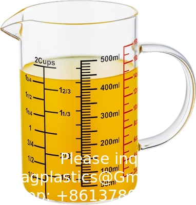 Glass Measuring Cup-[Insulated Handle | V-Shaped Spout]-Made Of High Borosilicate Glass Measuring Cup For Kitchen