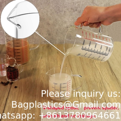 Glass Measuring Cup-[Insulated Handle | V-Shaped Spout]-Made Of High Borosilicate Glass Measuring Cup For Kitchen