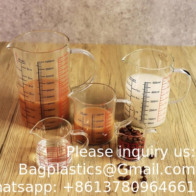 Glass Measuring Cup-[Insulated Handle | V-Shaped Spout]-Made Of High Borosilicate Glass Measuring Cup For Kitchen