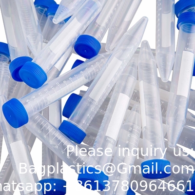 Conical Centrifuge Tubes 15mL, Sterile Plastic Test Tubes With Screw Caps, Polypropylene Container With Graduate