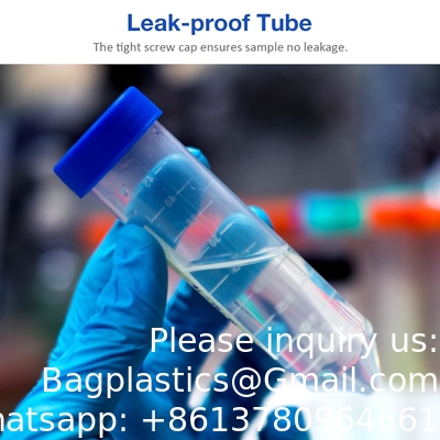 Conical Centrifuge Tubes 50mL, EO Sterile Polypropylene Leak-Proof Screw Caps, Graduated and Write Marks