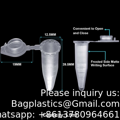 EO Sterile 1.5ml Polypropylene Graduated Microcentrifuge Tubes With Snap Cap Durable Microcentrifuge Lab Tubes