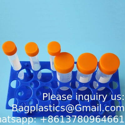 Test Tube Rack, Centrifuge Tube Holder (2 Pack - Blue and Orange) for 10ml, 15ml, 50ml, Detachable Plastic Stand