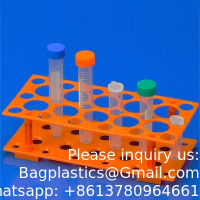 Test Tube Rack, Centrifuge Tube Holder (2 Pack - Blue and Orange) for 10ml, 15ml, 50ml, Detachable Plastic Stand