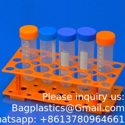 Test Tube Rack, Centrifuge Tube Holder (2 Pack - Blue and Orange) for 10ml, 15ml, 50ml, Detachable Plastic Stand