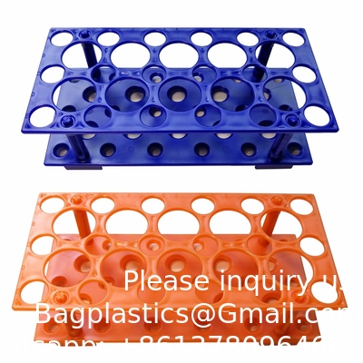 Test Tube Rack, Centrifuge Tube Holder (2 Pack - Blue and Orange) for 10ml, 15ml, 50ml, Detachable Plastic Stand