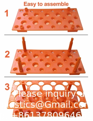 Test Tube Rack, Centrifuge Tube Holder (2 Pack - Blue and Orange) for 10ml, 15ml, 50ml, Detachable Plastic Stand