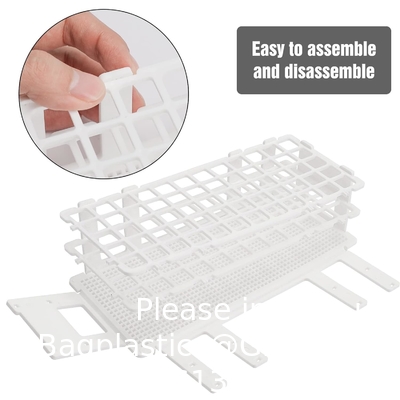 Plastic Test Tubes With Rack And Caps, 16 X 100mm With Holder For Scientific Experiments, Beads Liquid