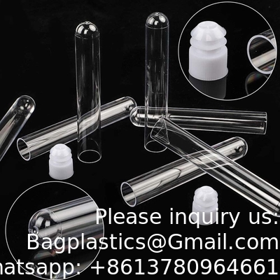 Plastic Test Tubes With Rack And Caps, 16 X 100mm With Holder For Scientific Experiments, Beads Liquid