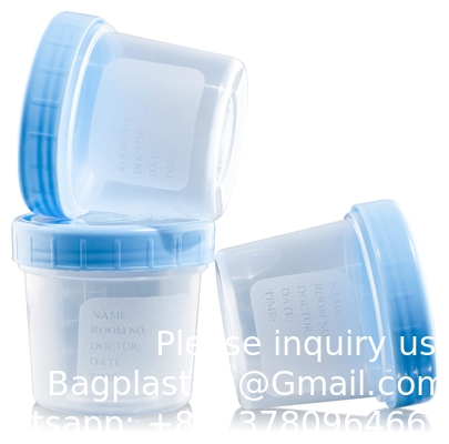 Supply Specimen Cups with Lids-Leak Proof Lid- High Quality Latex Free Polypropylene Plastic- Non-Sterile- 25 4oz