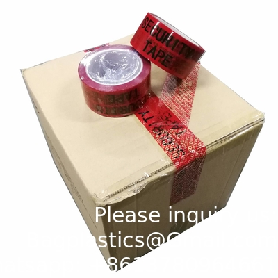 Transfer Tamper Evident Security Packing Tape (2 Inches X 55 Yards X 2 Mil, Ultra-Thick “Void” Film, Red)