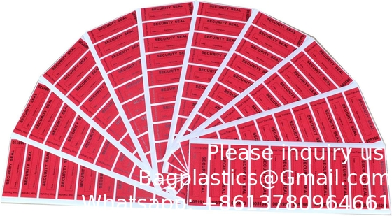 Transfer Tamper Evident Security Warranty Void Stickers/Labels/Seals (Red, 1 X 3.35 Inches, Serial Numbers)