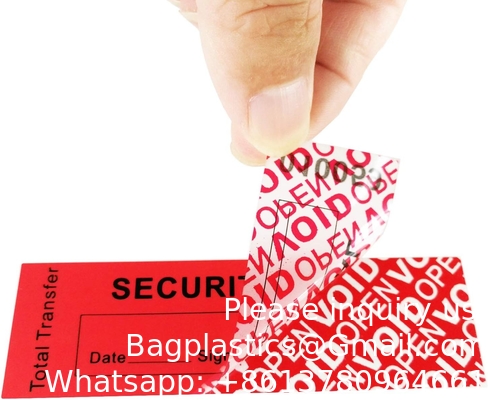 Transfer Tamper Evident Security Warranty Void Stickers/Labels/Seals (Red, 1 X 3.35 Inches, Serial Numbers)