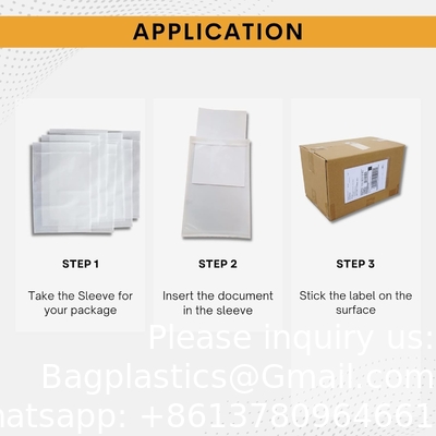 100 Pack 7&quot;x10&quot; Shipping Label Sleeves - Packing Slip Envelope Pouches with Self-Adhesive Peel &amp; Seal