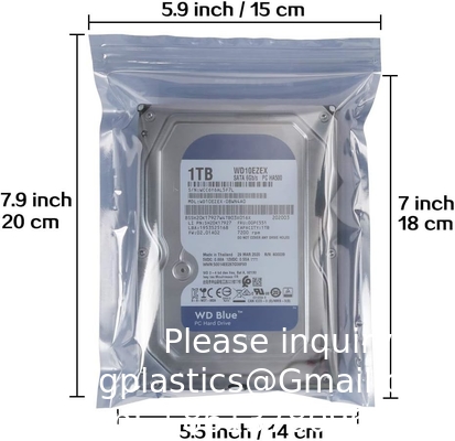 Anti-Static Resealable Bags, 5.9 X 7.9 Inches Plastic Static Free Bag For Motherboard SSD HDD Computer Electronic