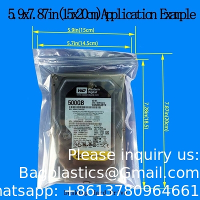 Anti-Static Resealable Bags, 5.9 X 7.9 Inches Plastic Static Free Bag For Motherboard SSD HDD Computer Electronic