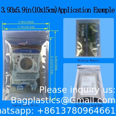 Anti-Static Resealable Bags, 5.9 X 7.9 Inches Plastic Static Free Bag For Motherboard SSD HDD Computer Electronic