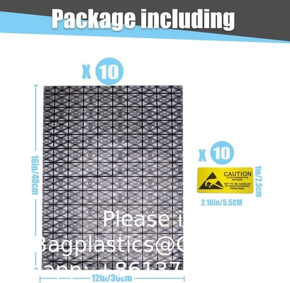 Open Top Antistatic Bag,10pcs 12X16in/30x40cm Large ESD Anti Static Bags for Motherboard Video Card LCD Screen