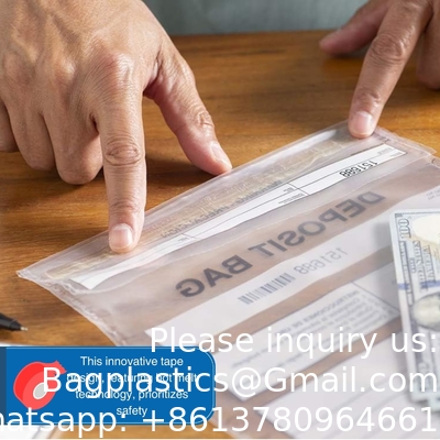 Clear Deposit Bags, Tamper-Evident Bags, Security Bank Pocket, Transportation | Sequential Barcodes | Tamper-Evident