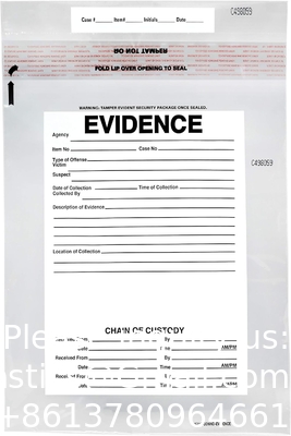 Evidence Bags, Serial Numbers &amp; Tear Off, Safety Security Bag Tamper Resistant Closure with Serialized Numbering