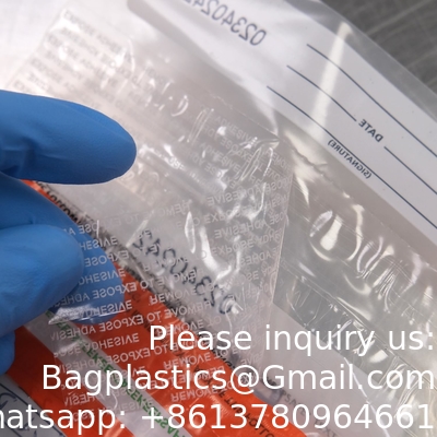 Evidence Bags, Serial Numbers &amp; Tear Off, Safety Security Bag Tamper Resistant Closure with Serialized Numbering