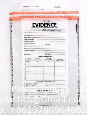 Evidence Bags, Serial Numbers &amp; Tear Off, Safety Security Bag Tamper Resistant Closure with Serialized Numbering
