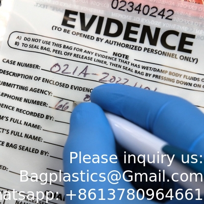 Evidence Bags, Serial Numbers &amp; Tear Off, Safety Security Bag Tamper Resistant Closure with Serialized Numbering
