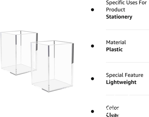 Acrylic Box, C;Ear Box Pen Holder Medical Pack,Clear Desktop Pencil Cup Stationery Organizer For Office Desk Accessory