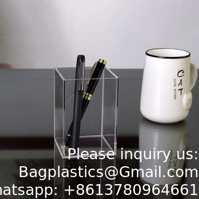 Acrylic Box, C;Ear Box Pen Holder Medical Pack,Clear Desktop Pencil Cup Stationery Organizer For Office Desk Accessory