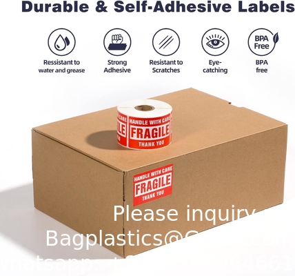 3 X 2 Inch Handle With Care Fragile Stickers For Shipping Moving Glass 500 Permanent Adhesive Fragile Labels