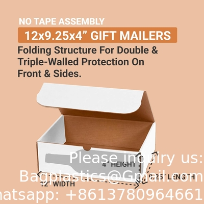 White Corrugated Cardboard Mailer Boxes, Medium Mailing Boxes For Packaging Small Business
