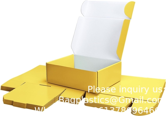Yellow Shipping Boxes, Cardboard Gift Boxes With Lids For Wrapping Giving Women Men Presents, Corrugated Mailer