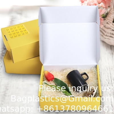 Yellow Shipping Boxes, Cardboard Gift Boxes With Lids For Wrapping Giving Women Men Presents, Corrugated Mailer