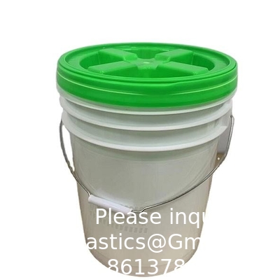 Bucket With Gamma Seal Lid, HDPE, Red Food Grade BPA Free 5 Gallon Bucket Pail Container With Gamma Seal Lid