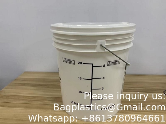 Bucket With Gamma Seal Lid, HDPE, Red Food Grade BPA Free 5 Gallon Bucket Pail Container With Gamma Seal Lid