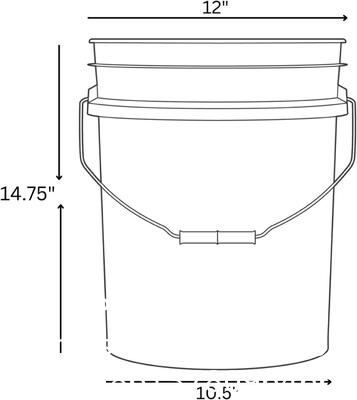 5 Gallon White Bucket &amp; Lid - Durable 90 Mil All Purpose Pail - Food Grade - BPA Free Plasti (5 Gal. W/Lids - 6pk)