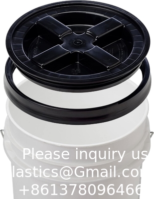 7 Gallon Black Food Grade Buckets + Gamma Seal Lids, BPA Free Container Storage, Durable HDPE Pails