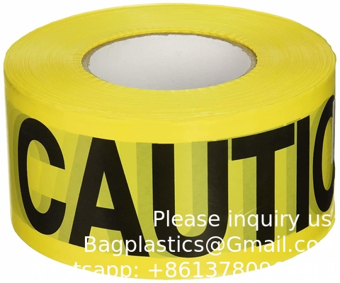 Biohazard Warning Tape with Black Imprint, Legend &quot;Biohazard - Peligro Biologico&quot; 55 yd. Length x 2&quot; Width