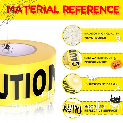 Biohazard High Visibility Tape Halloween Decoration Tape for Haunted Houses, Yard Décor, Parties | Caution