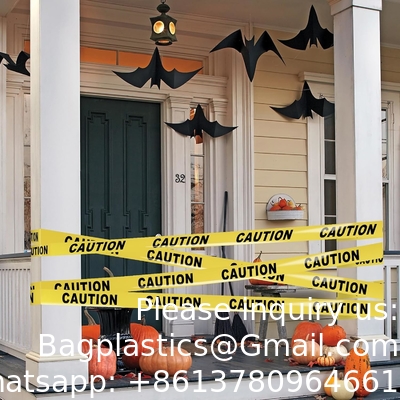 Biohazard High Visibility Tape Halloween Decoration Tape for Haunted Houses, Yard Décor, Parties | Caution